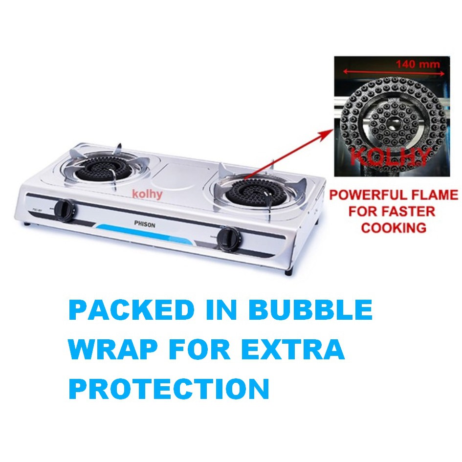 Phison Double Burner Gas Cooker Dapur Gas Sumbu Api Besar Phison