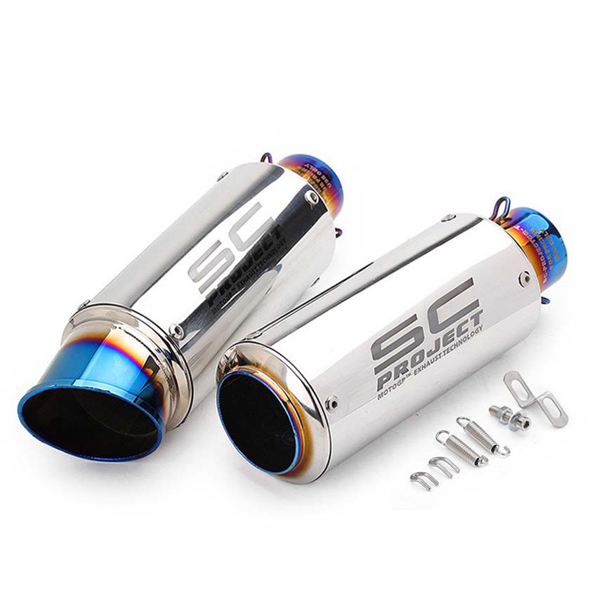 38-51mm Inlet Universal SC Project Exhaust Muffler Pipe Motorcycle ...