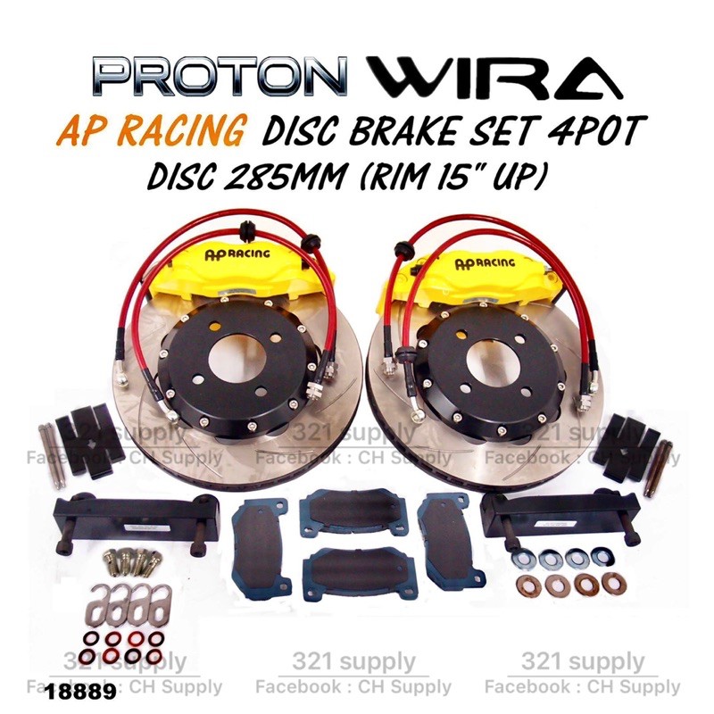 EVO3 WIRA SATRIA PUTRA GTI AP RACING DISC BRAKE SET 4POT CALIPER DISC ...