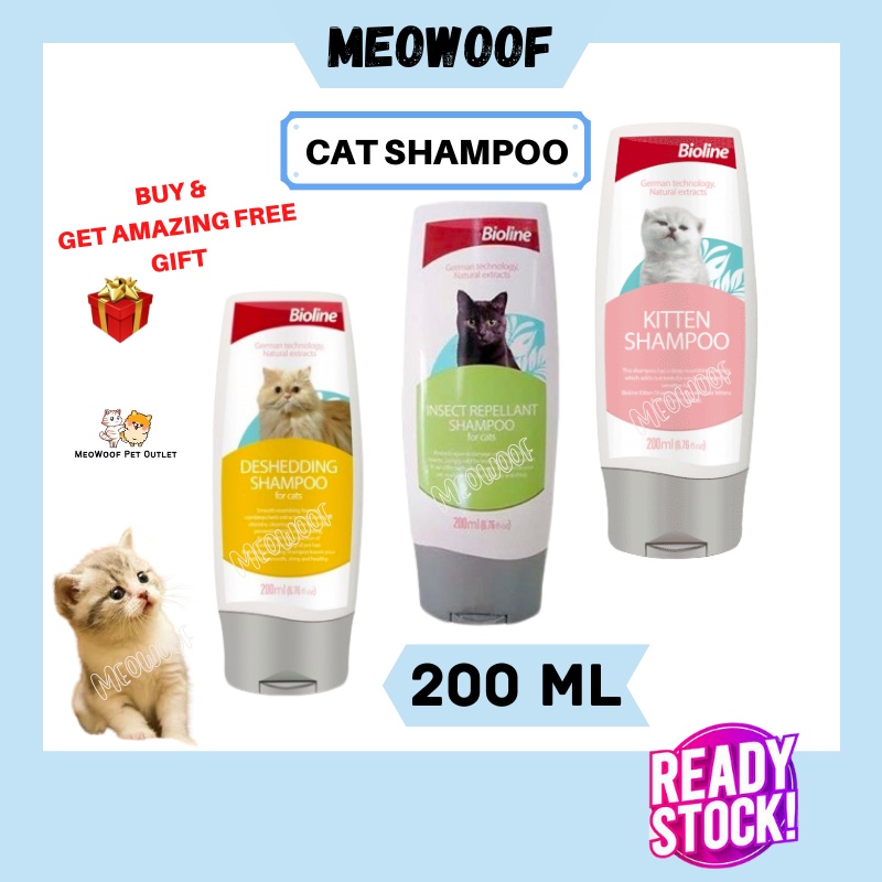 MEOWOOF Bioline Cat Shampoo 200ML Syampu Kucing Syampoo Kucing Shampoo