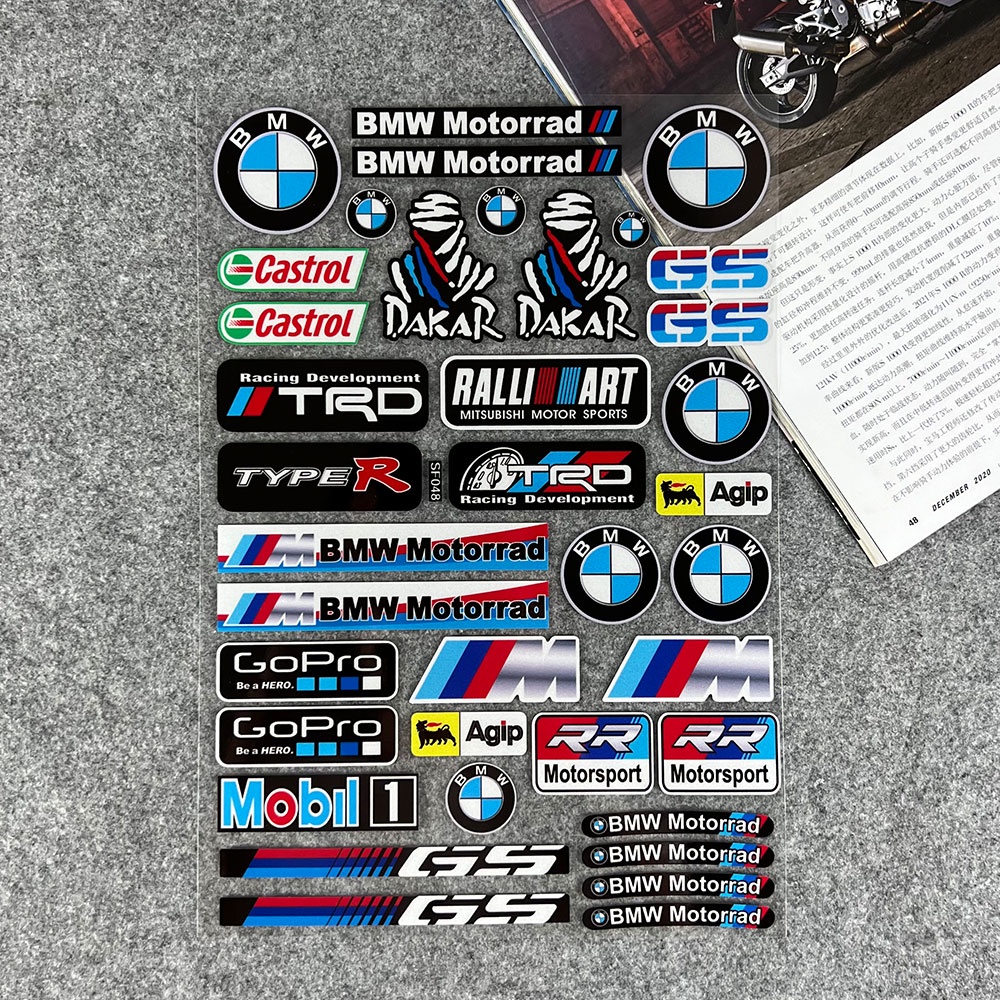 BMW Reflective Motorcycle Stickers Racing Fuel Tank Shock Side Strip Box  Helmet Decals Waterproof Decoration