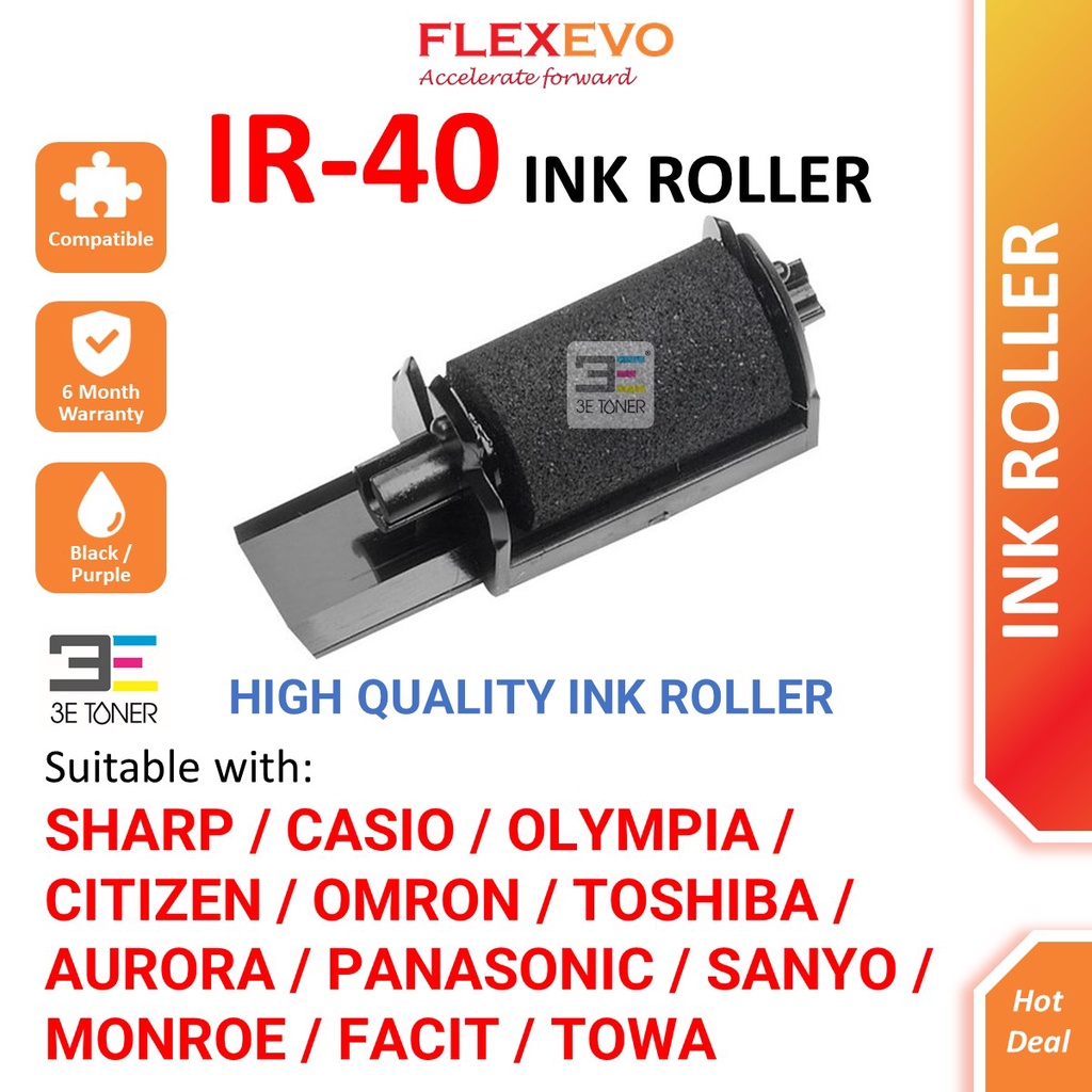 IR40 IR40 IR30 IR30 INK ROLLER CASH REGISTER for SHARP / CASIO HR8RC