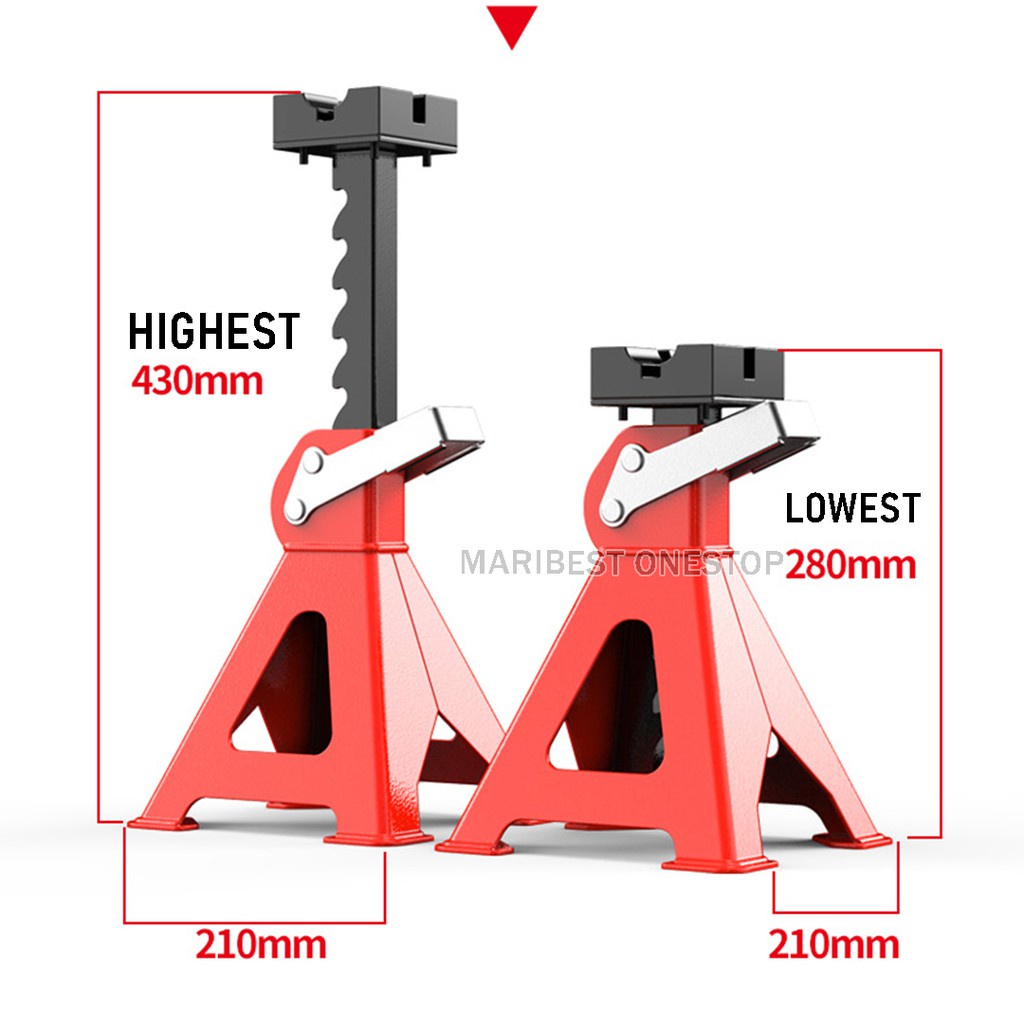Maribest Car Jack Stand 3 Ton Heavy Duty Lock Jack stand Kereta Stand 3