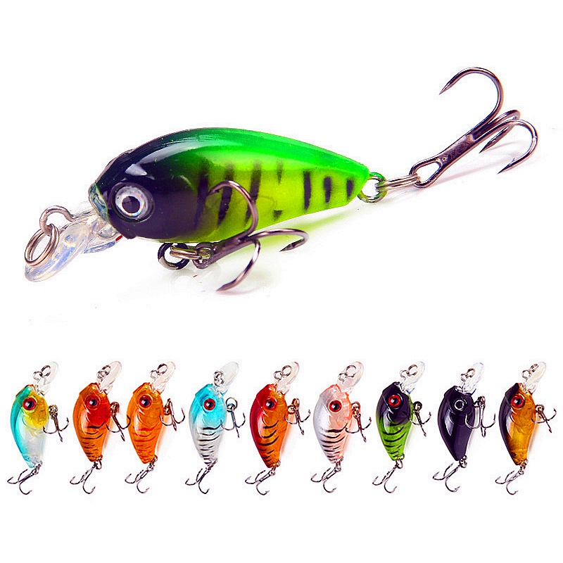 FRRTC Fishing Lure Bait Minnow Artificial Crank Plastic Hard Baits With Hook  For Freshwater Saltwater