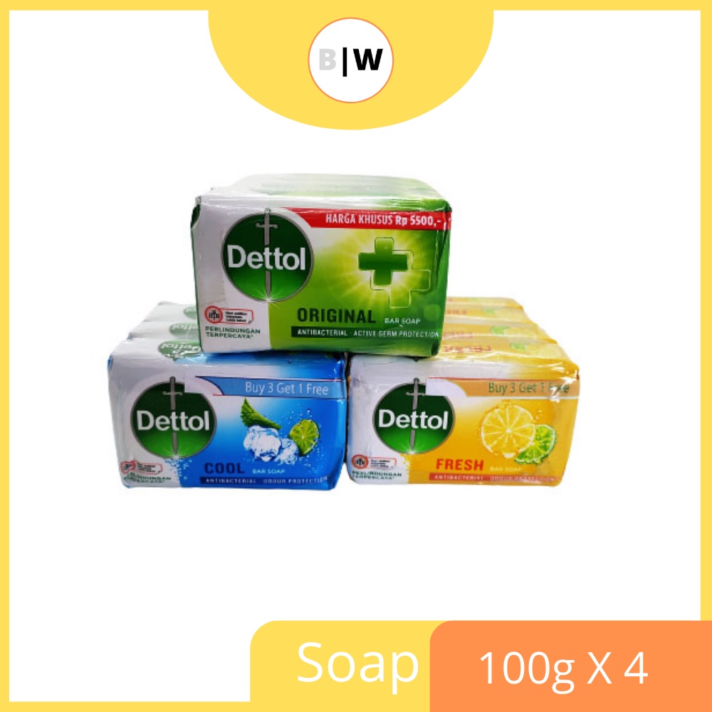 Dettol Antibacterial Bar Soap Sabun Bar Antibakteria 100g 4 X Coolfreshoriginal Shopee 6500