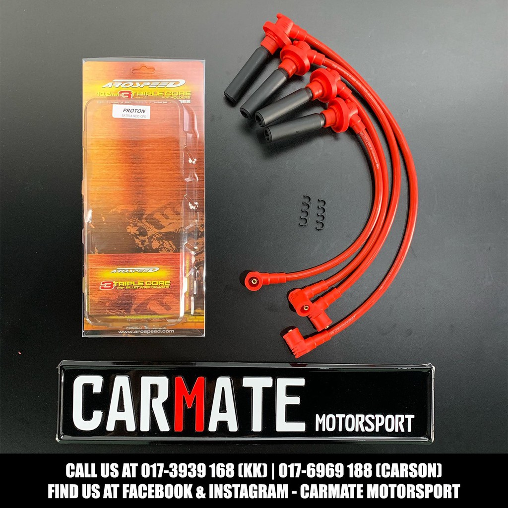 Arospeed 10.2mm Triple Core Silicon Engine Spark Plug Wires Cable for