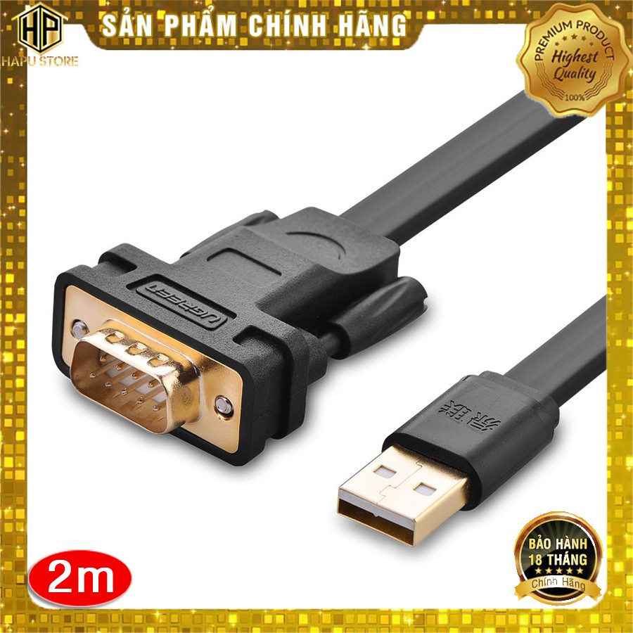 USB to COM cable DB9 RS232 Ugreen 20218, 2M long, genuine flat wire ...