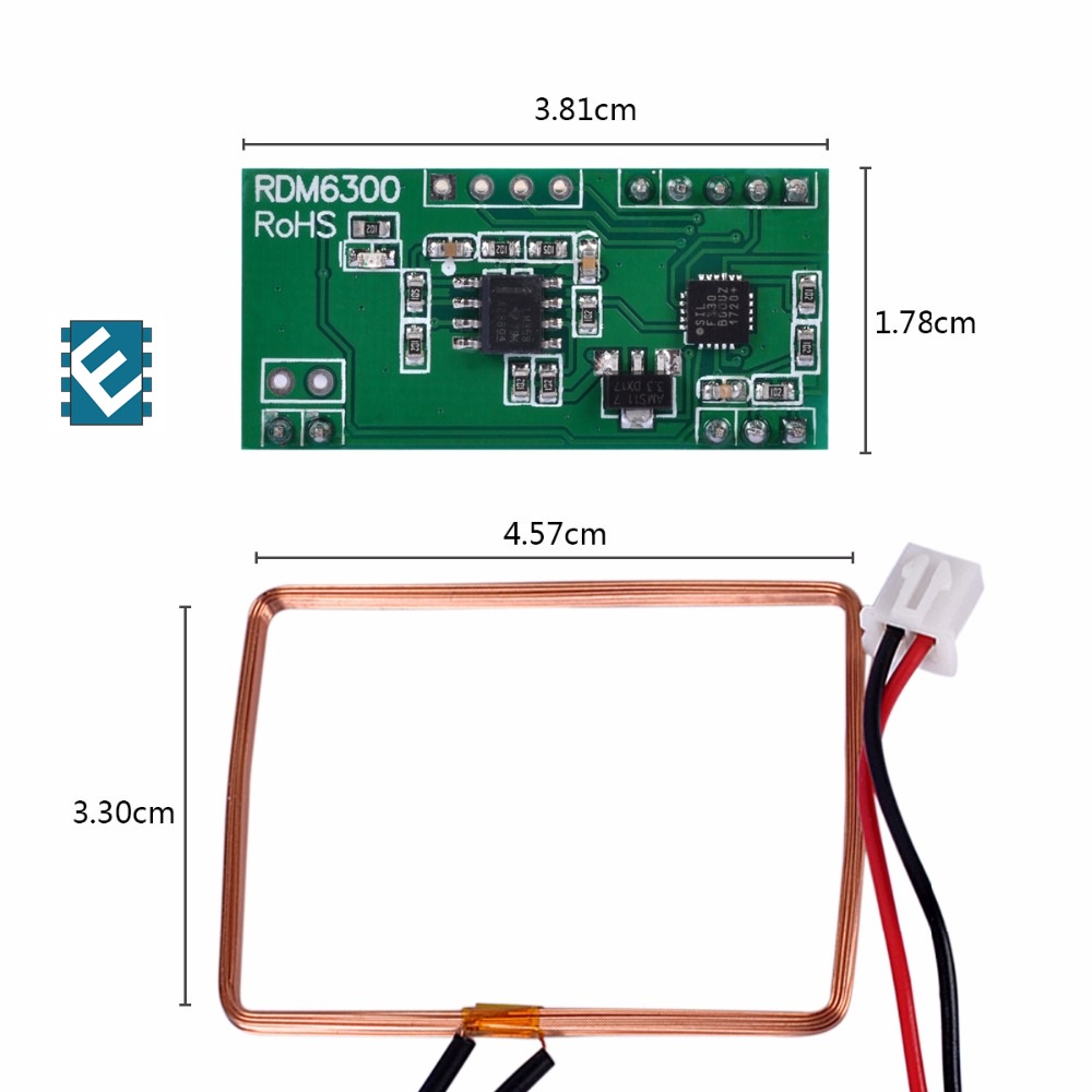 RDM6300 125KHZ RFID Reader Module Compatible for Arduino/Rpi/esp32 ...