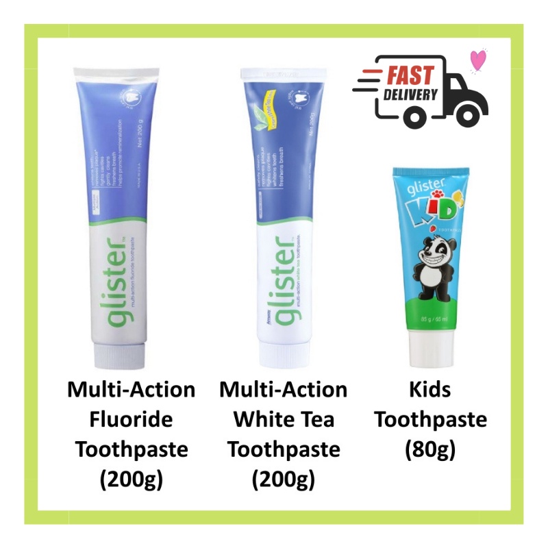 🎀GL1STER Toothpaste - Multi-Action Fluoride / White Tea / Kids ...