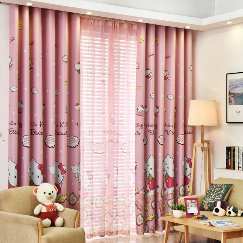 AnneyOneDecor Cute Curtain Lovely Girls' Room Curtain Pink Blackout ...