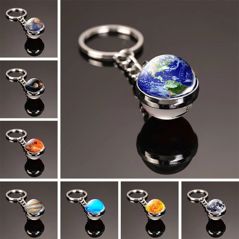 Luminous Solar System Planet Keyring Unisex Glow In The Dark Moon Earth ...