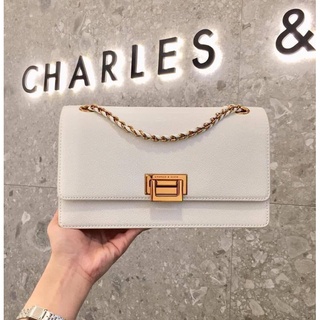 Charles and keith online textured chain handle bag