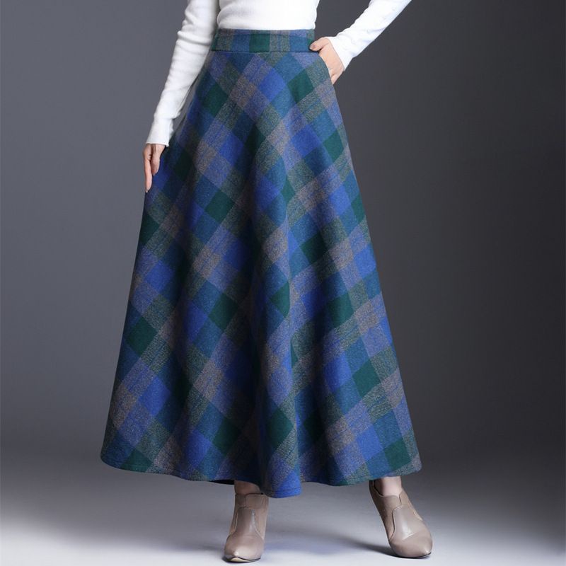 Checkered long skirt on sale malaysia