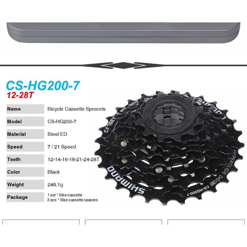 🔥Shimano🔥 Original Genuine Shimano CS HG200 7 Speed cassette HYPERGLIDE ...
