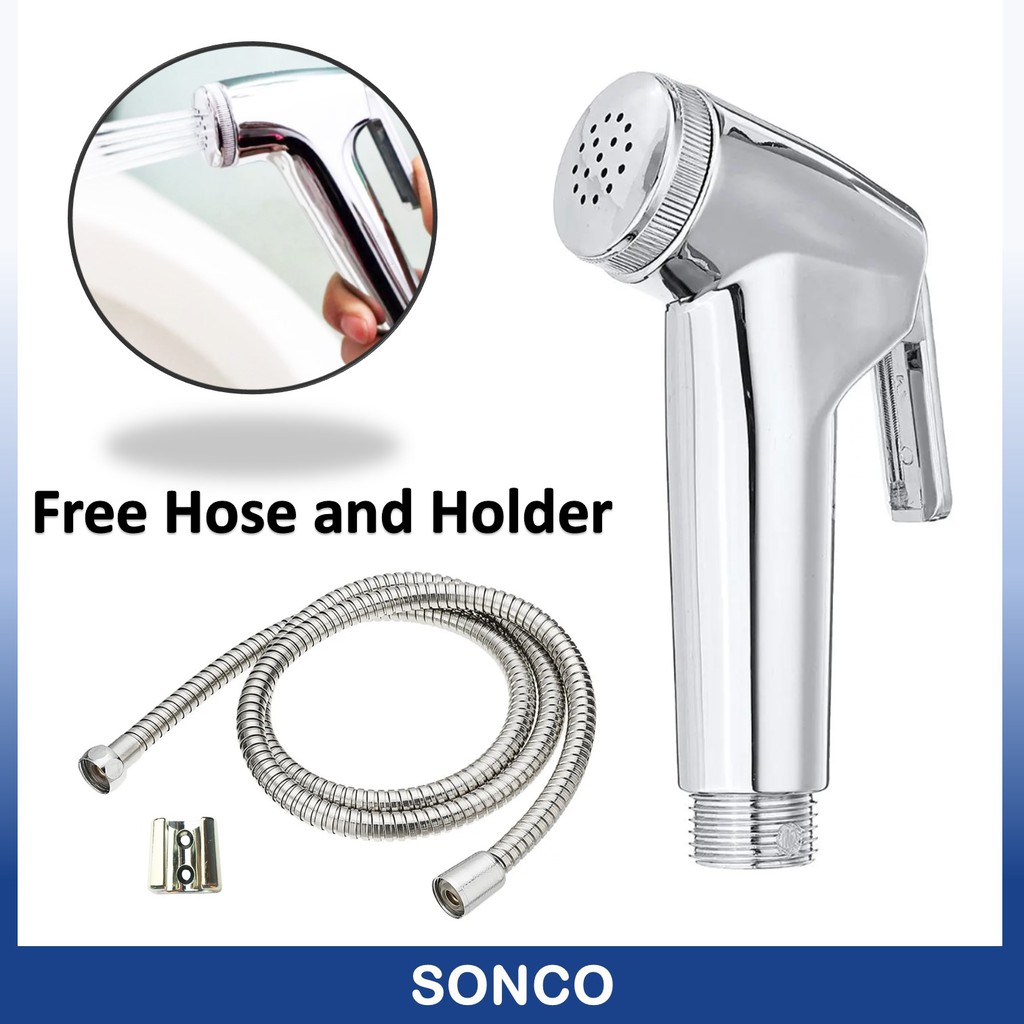 SONCO HANDHELD SPRAY BIDET Bathroom Toilet with 1.2meter Flexible Hose ...