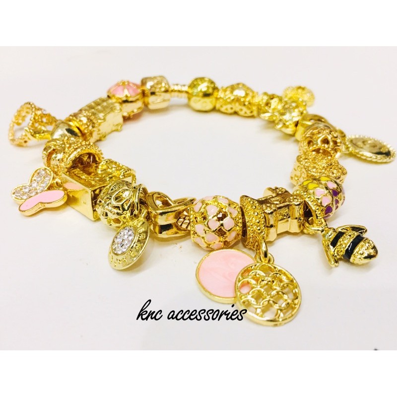 Emas Korea 24K Full Charms Bracelet Set ( 23pcs Charms + Bracelet
