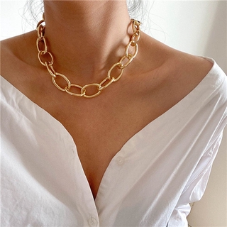 2023 Punk Lock Chain Necklace for Women Statement Hip Hop Twisted Chunky  Thick Acrylic Choker Gothic Jewelry Steampunk Men