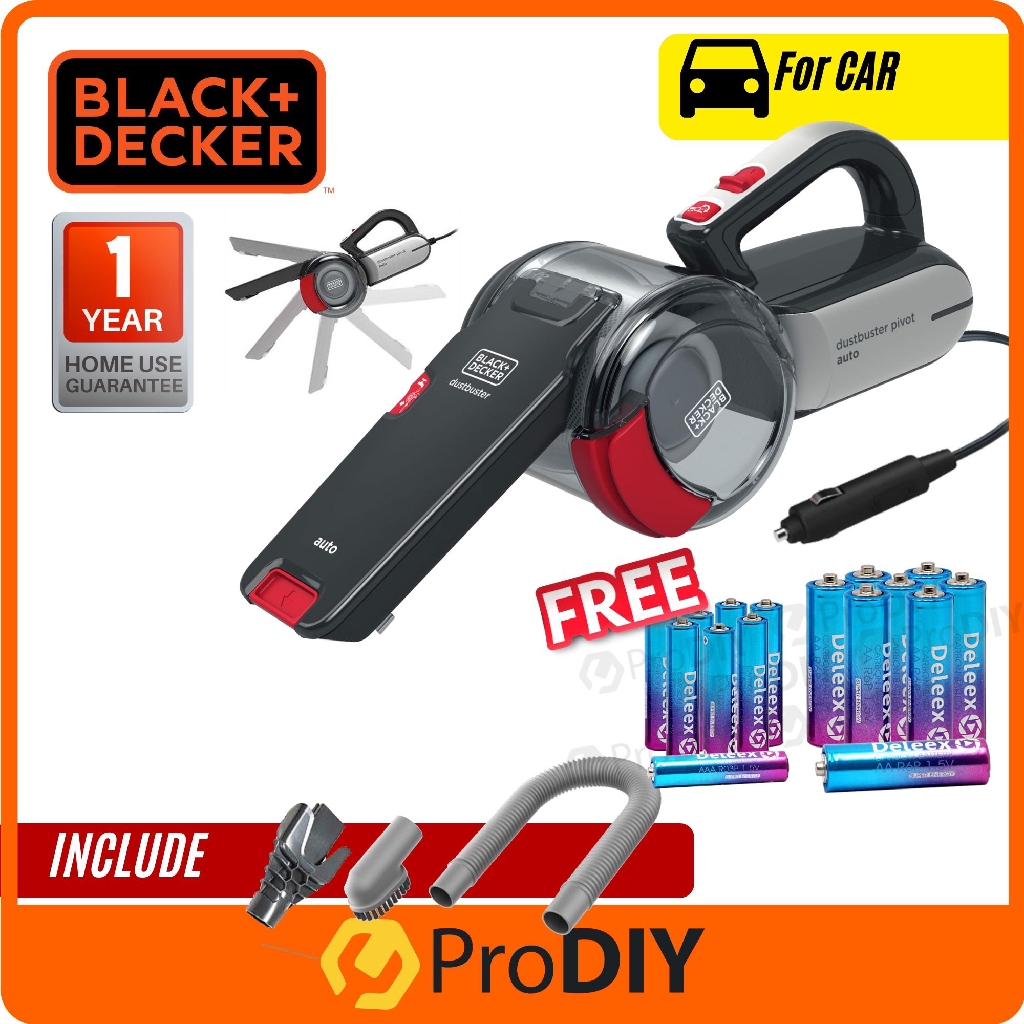 BLACK & DECKER PV1200AV Car Vacuum 12V Dustbuster Pivot FOC Blue Deleex