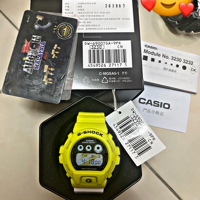 gshock dw6900tga9 full set | Shopee Malaysia