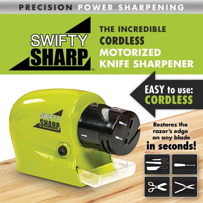 Swifty Sharp The Incredible Cordless Motorized Knife Sharpener | Shopee ...