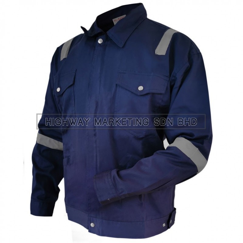 Hi Safe Safety Workwear Jacket with Reflector Navy Blue light Blue Red M 4XL Shopee Malaysia