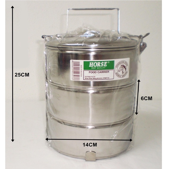 Stainless Steel Food Container / Tingkat Nasi (12/ 14/16cm ) | Shopee ...