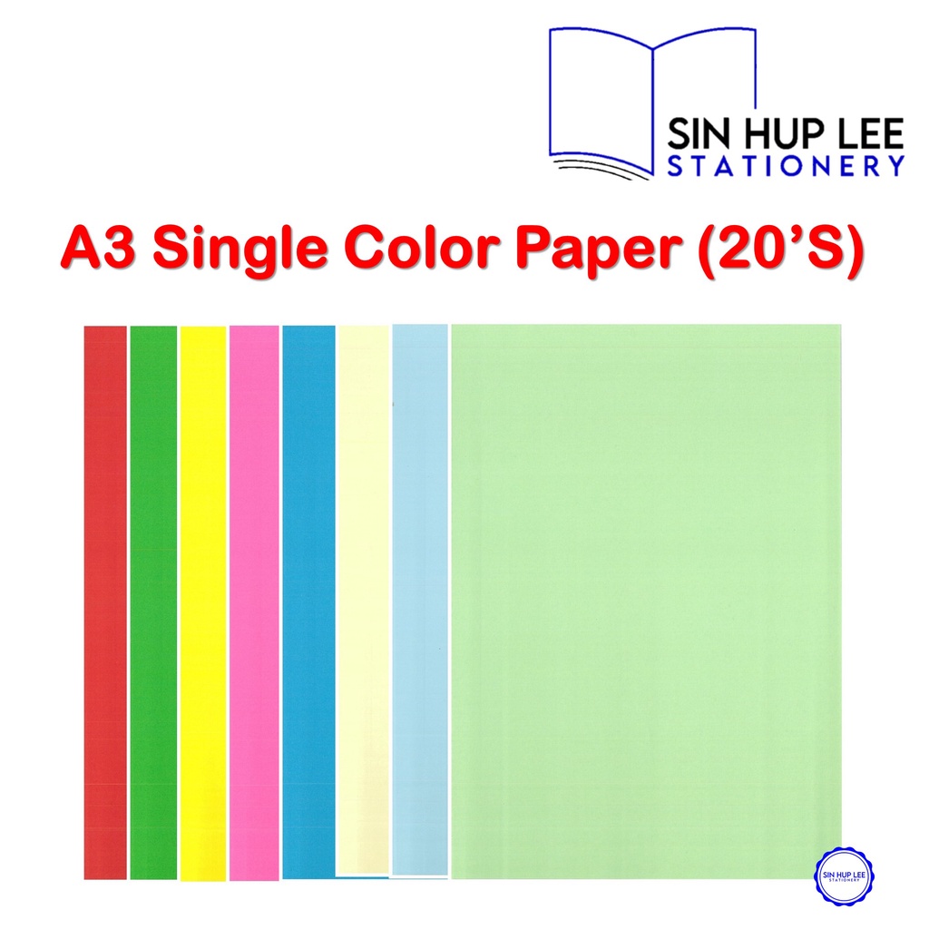 A3 Colour Paper / Kertas Warna 80 Gsm Single Colour A Pack (20 Sheets ...