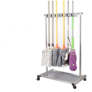 Stainless Steel Floor-Mounted Mop Rack Broom Rack Mop Rack Mop Holder ...