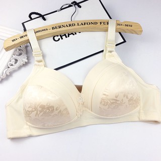  Large Bust Show Small Full Cup Thin Bra Gathered 200 Jin No  Steel Ring Upper Support Underwear Women Chest Bra E (Color : Beige, Size :  34C) : Clothing, Shoes & Jewelry