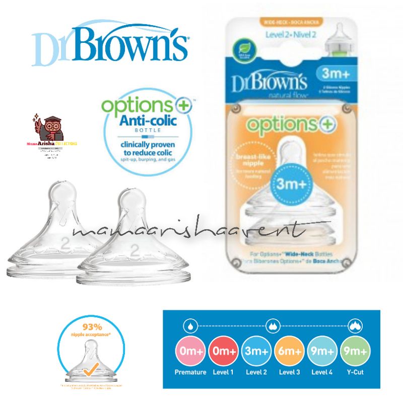 Buy Dr. Brown's Options+ Medium-Fast Flow Wide-Neck Bottle Nipple