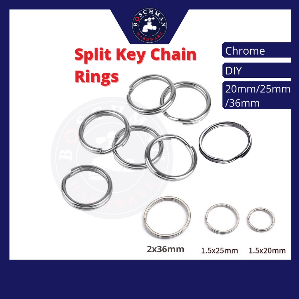 Split Key Rings Keychain Clasp For Keychain DIY Key Chain Ring Split ...