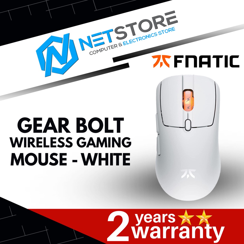 FNATIC GEAR BOLT WIRELESS GAMING MOUSE - WHITE - MS0003-002