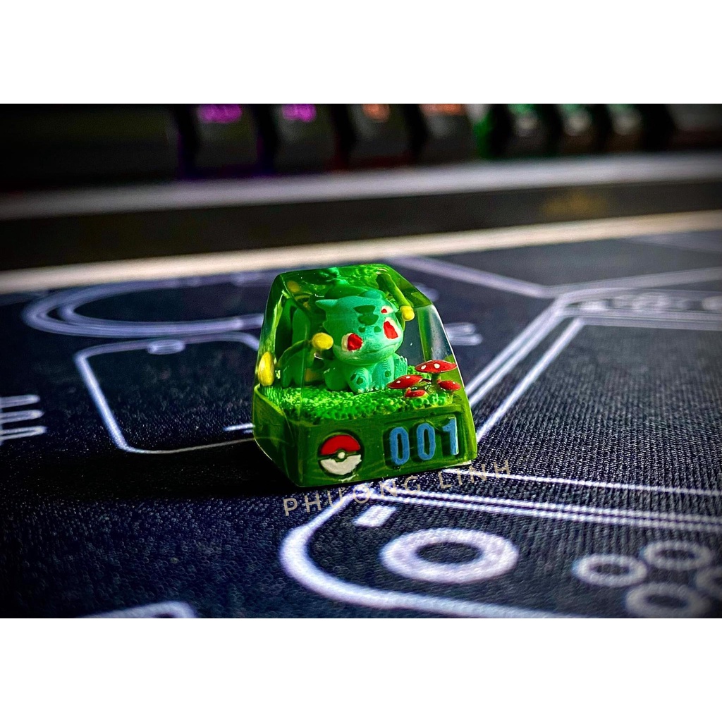 [001 - Bulbasaur] pokemon resin Keycap - mechanical keyboard buttons ...