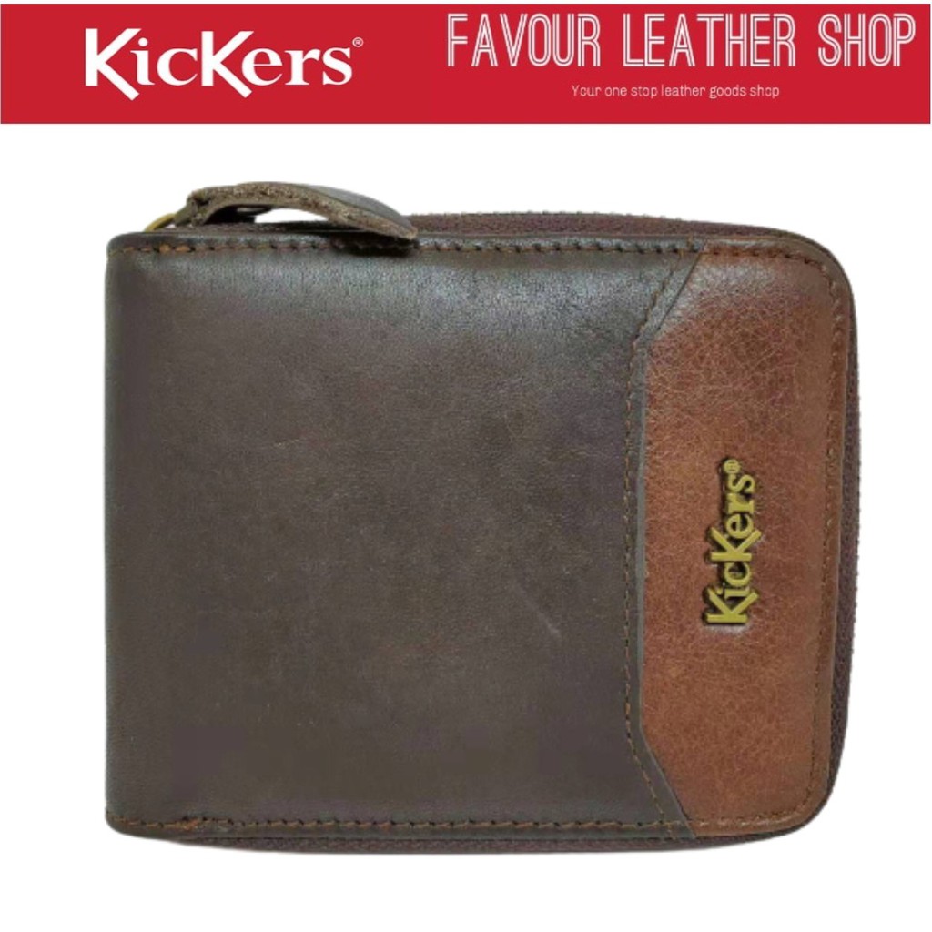 Kickers Genuine Leather Zip Wallet With Top Flip KDJA Z 84491