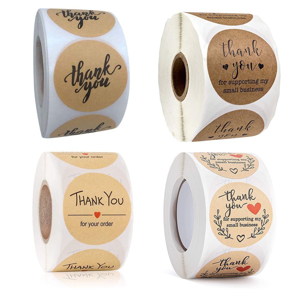 500pcs one roll Gift Packaging Package Label Sticker roll Round label ...