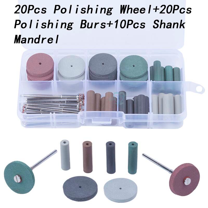 8 Frese Rotanti In Silicone Per Odontotecnica – Dischi Lucidanti 1mm X 22mm, Testa In Carburo