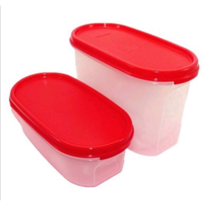 Modular mates oval tupperware 500ml (1) & 1100ml (1) red seal with ...