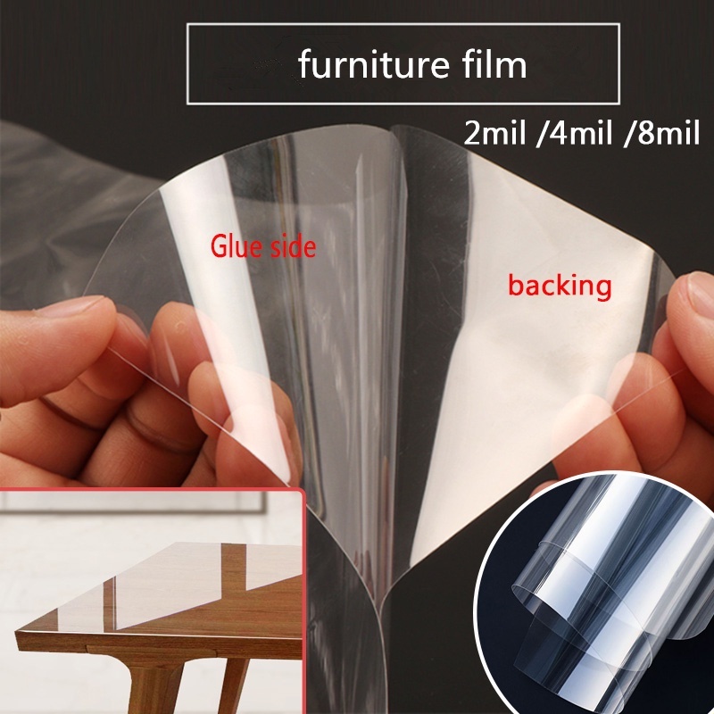 2mil /4mil/8mil Transparent Glossy Wooden Furniture Film Marble Solid ...