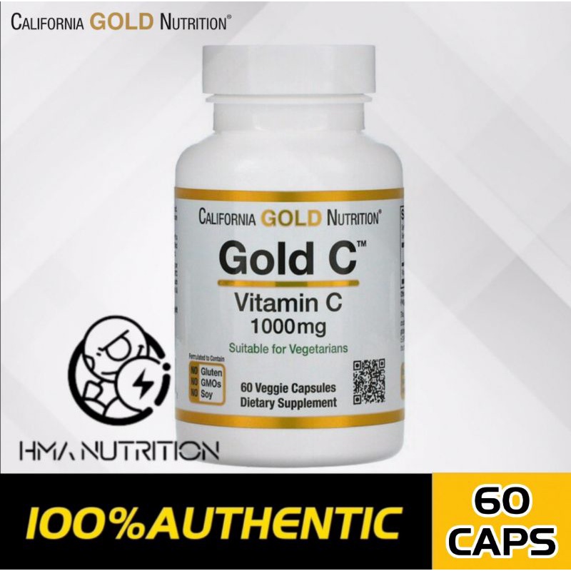 California Gold Gold C, Vitamin C 1000 mg (60 Veggie Caps.) | Shopee ...