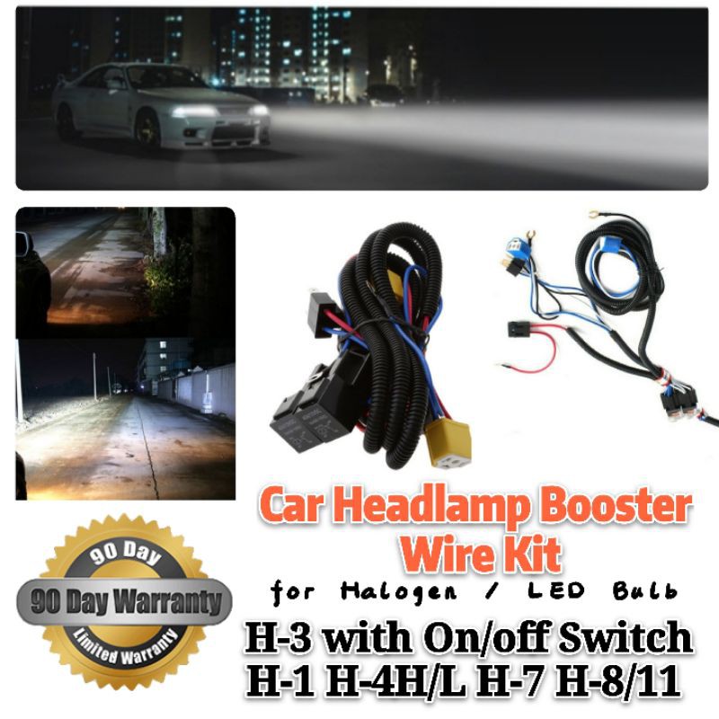 iJDMTOY H11 880 890 Relay Wiring Harness for HID Conversion Kit, Add-On Fog Lights, LED Daytime Running Lamps and More