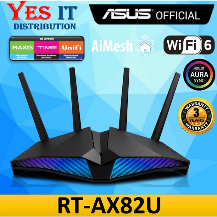 ASUS Gaming Router RGB RT-AX82U / RT-AX82U GUNDAM AX5400 Wi-Fi 6 Router ...