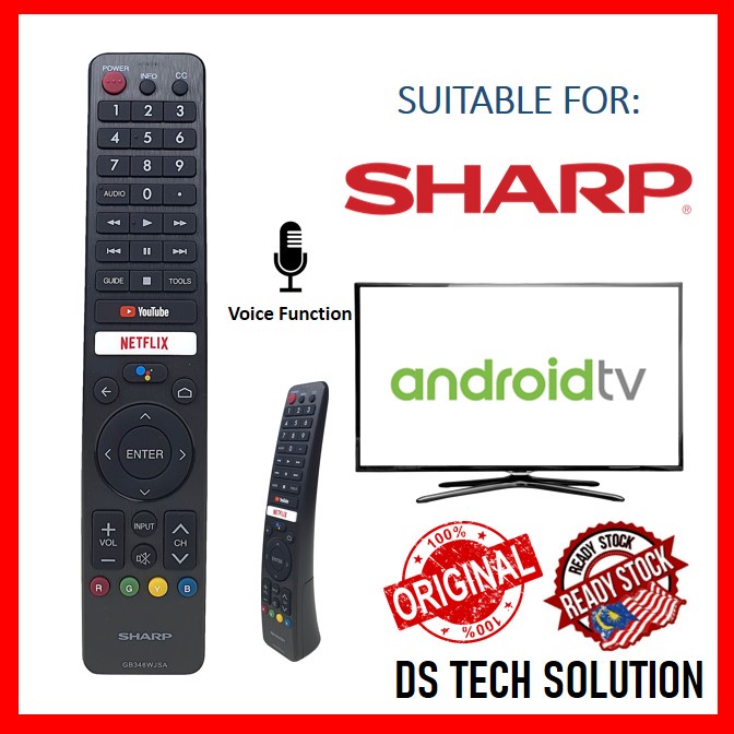ORIGINAL SHARP ANDROID TV REMOTE CONTROL [M'SIA STOCK] REPLACEMENT WITH ...