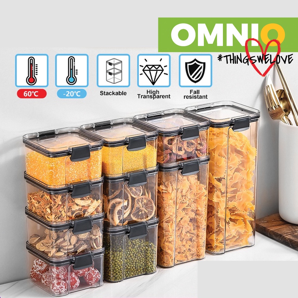 Bekas Raya Biskut 460ml700ml/1300ml/1800ml Square Transparent Airtight ...