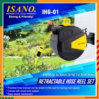 Automatik Getah Paip - ISANO Wall Mounted Automatic Reel Retractable Water  Hose Reel Auto Rewind Wall Mount Water Pipe