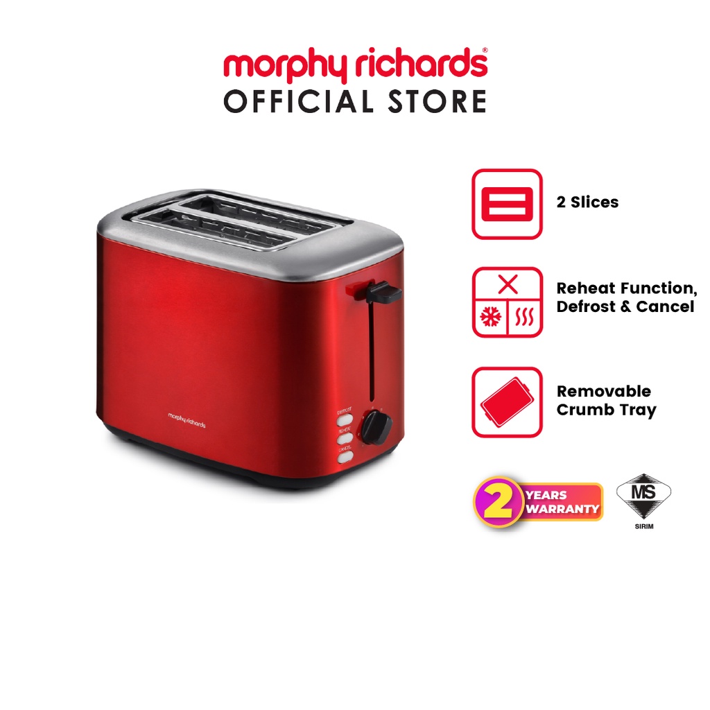 Morphy Richards Equip 2 Slices Toaster (Red) 222066 Shopee Malaysia