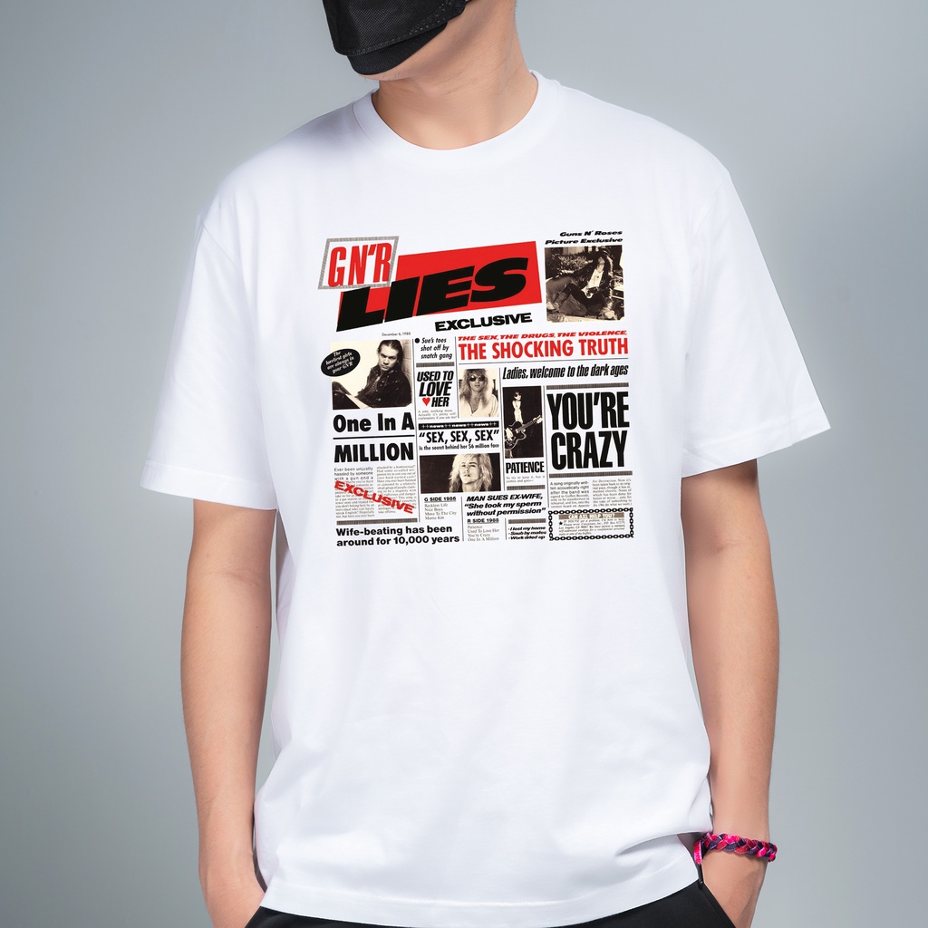 ORIGINAL Guns & Roses GNR LIES Album GILDAN ROCK T Shirt Unisex