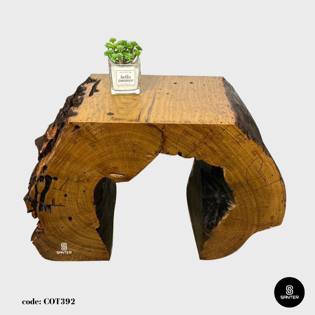 COT392. Chengal Emas Artistic Wood Pedestal/ Stump/ Side Table/ Stool ...