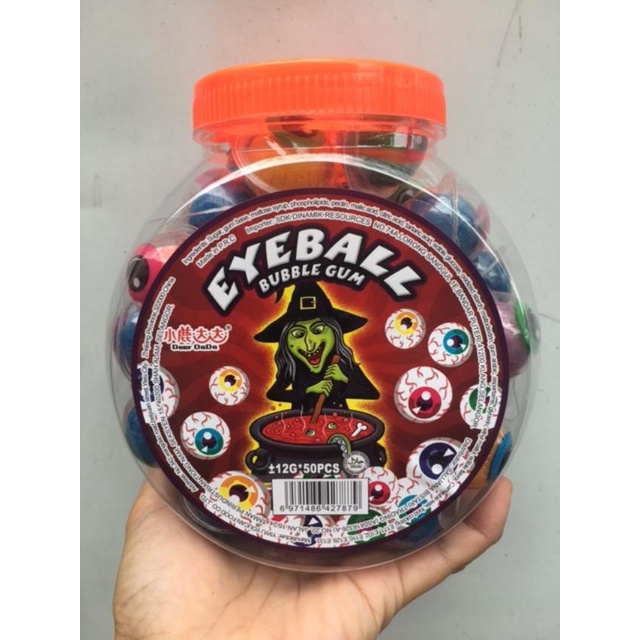 50 Pcs Eyeball Bubble Gum Fruit Flavoured Bubble Gum Chewing Gum 12g