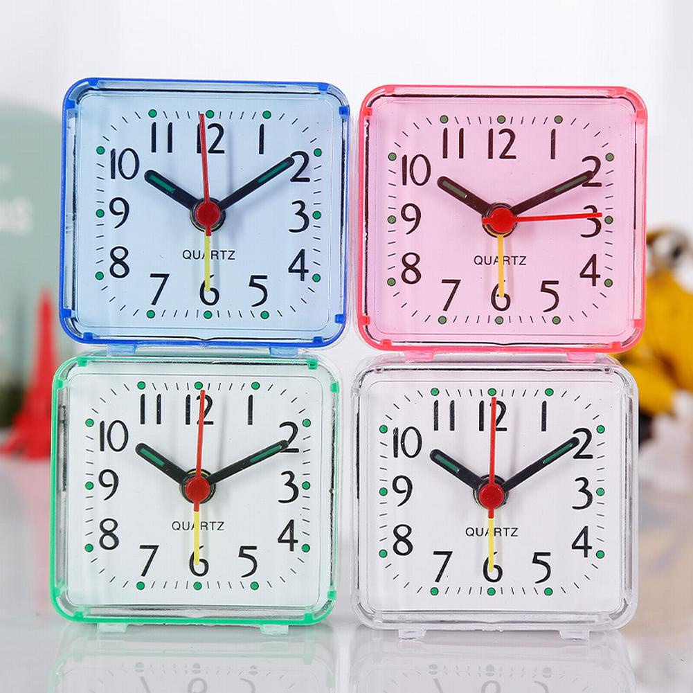 thumbnail image 2 of Silent Quartz Alarm Clock - Battery Operated With Snooze, Small Black Bedside Clock 2 of 5