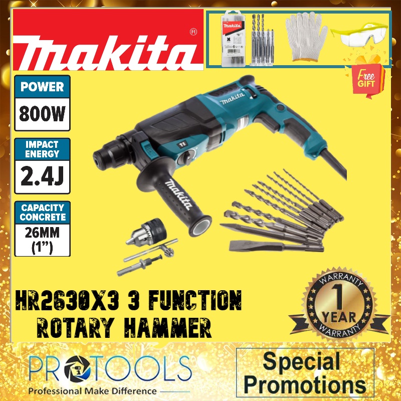 Makita hr2630 sds+ corded drill kit hot sale